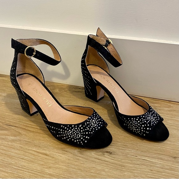 Retro Black Rhinestone Heels - Picture 3 of 5